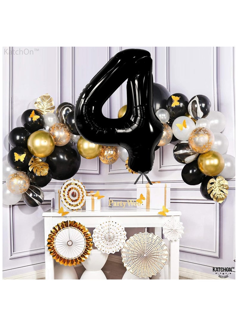 KATCHON Black Number 4 Balloon for 4th Birthday or Anniversary Decorations  - Image 3