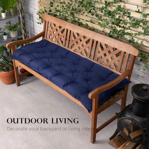 Eoieov Anti-Slip Bench Cushion for Outdoor Garden Furniture Patio Chair Cushions for Indoor Furniture Blue, 40 * 20 in Outdoor Loveseat Couch Indoor Bench Seat Pads Waterproof - Image 5