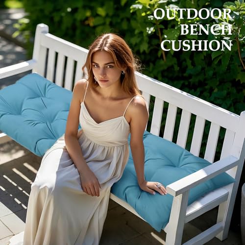 Eoieov Anti-Slip Bench Cushion for Outdoor Garden Furniture Patio Chair Cushions for Indoor Furniture Blue, 40 * 20 in Outdoor Loveseat Couch Indoor Bench Seat Pads Waterproof - Image 4