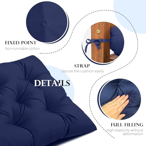 Eoieov Anti-Slip Bench Cushion for Outdoor Garden Furniture Patio Chair Cushions for Indoor Furniture Blue, 40 * 20 in Outdoor Loveseat Couch Indoor Bench Seat Pads Waterproof - Image 3