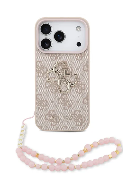 GUESS iPhone 17 Pro Max 4G PU Leather Case with Big 4G Classic Logo & Wrist Strap / Ultra Slim / lightweight design / Easy Installation - Pink