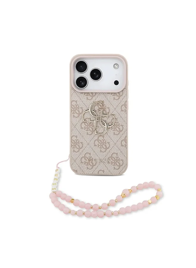GUESS iPhone 17 Pro Max 4G PU Leather Case with Big 4G Classic Logo & Wrist Strap / Ultra Slim / lightweight design / Easy Installation - Pink