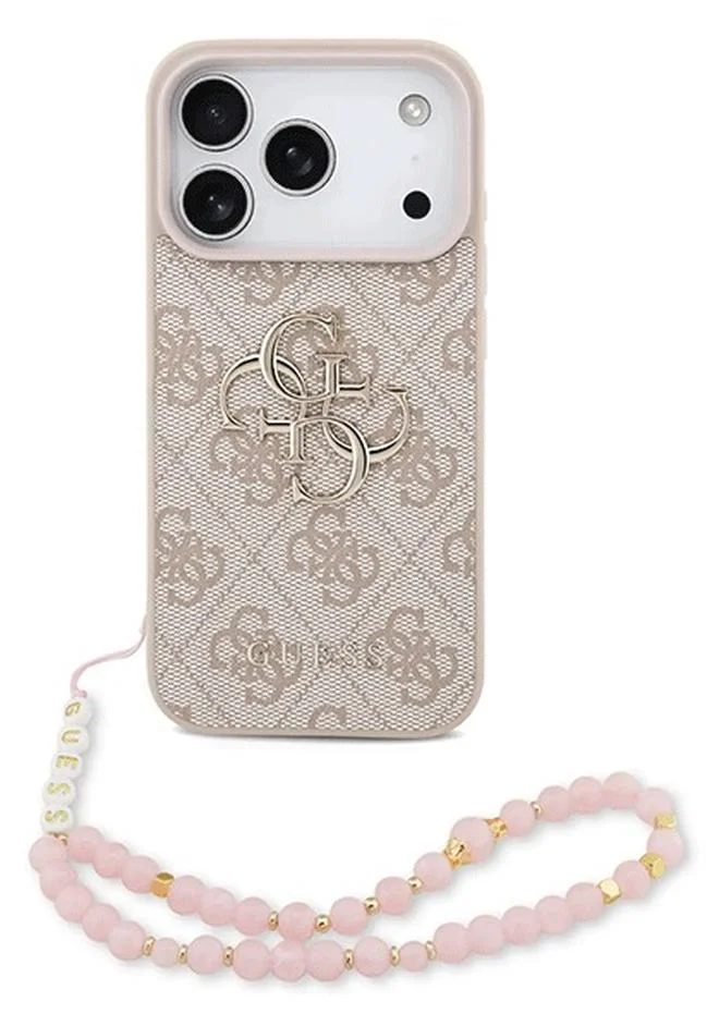 GUESS iPhone 17 Pro Max 4G PU Leather Case with Big 4G Classic Logo & Wrist Strap / Ultra Slim / lightweight design / Easy Installation - Pink