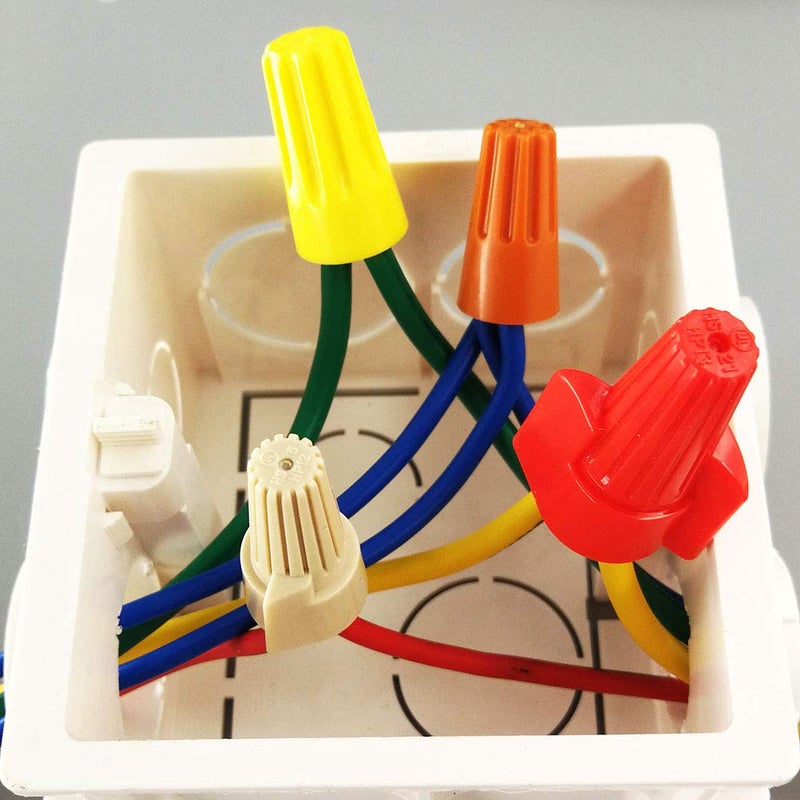 HS Tan Winged Electrical Wire End Connectors Caps Bulk 500 Pack Small Twist-on Wire Connectors Nuts 22-8 AWG,HS P12 Type Screw Terminals - Image 5