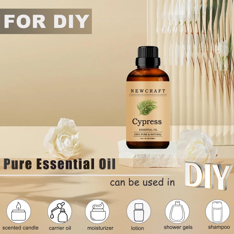 NewCraft Cypress Essential Oils, 100% Pure and Natural Essential Oil for Aromatherapy Diffuser - Cypress/1 Fl Oz - Image 3