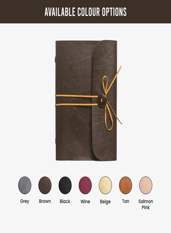 The Messy Corner Handcrafted Threaded Leather Diary | A Stylish A5 Travel Diary for Men and Women | Perfect for birthday, anniversary gift | 90 GSM, 140 Ruled Pages | Chocolate Brown - Image 5