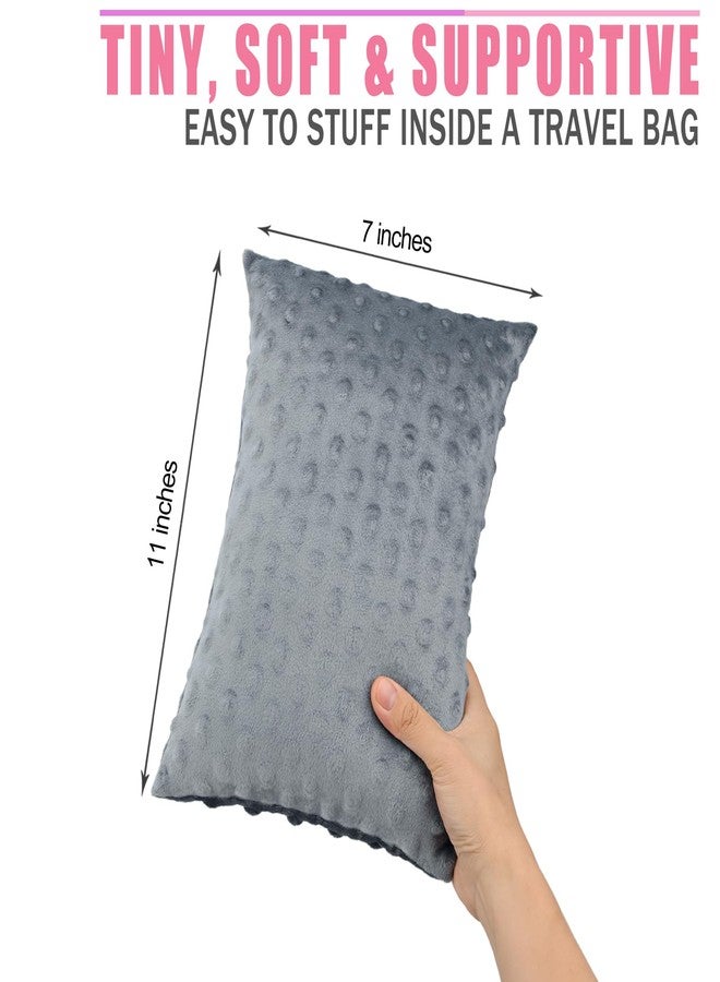 BNRendles Small Neck Pillow for Recliner Chair Neck Support Pillows Pain Relief Plump Adjustable Filling Nap Airplane Sleeping Little Cushion Minky Dot Dark Gray - Image 4