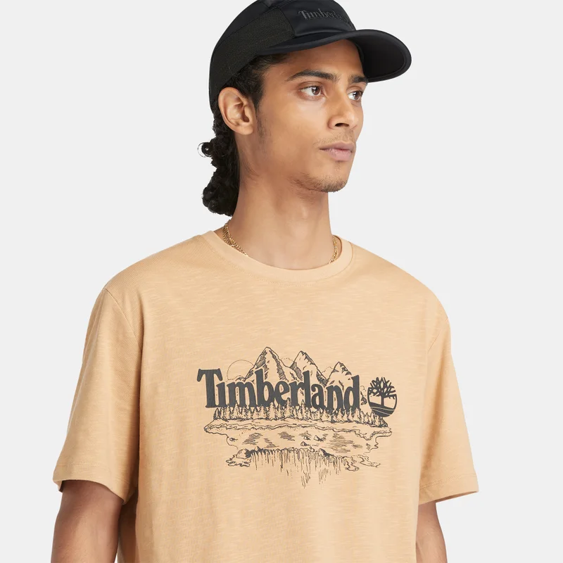 Timberland Gold Men's Graphic Slub T-Shirt for Men | Best Price UAE
