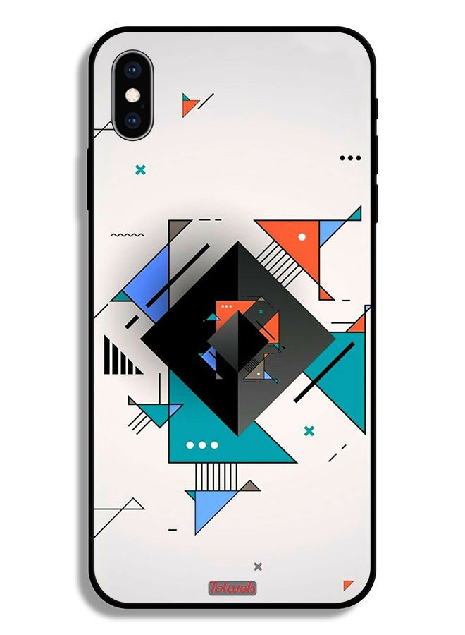 Tolwak Apple iPhone XS Protective Case Square And Triangle Shapes Abstract Pattern - Image 2