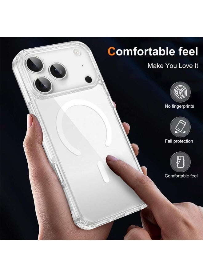 Raxoom iPhone 17 Pro Clear Shockproof Magnetic Case â€“ Transparent Acrylic TPU, Anti-Yellowing Cover for iPhone 17 Pro, Wireless Charging & MagSafe Compatible - Image 3