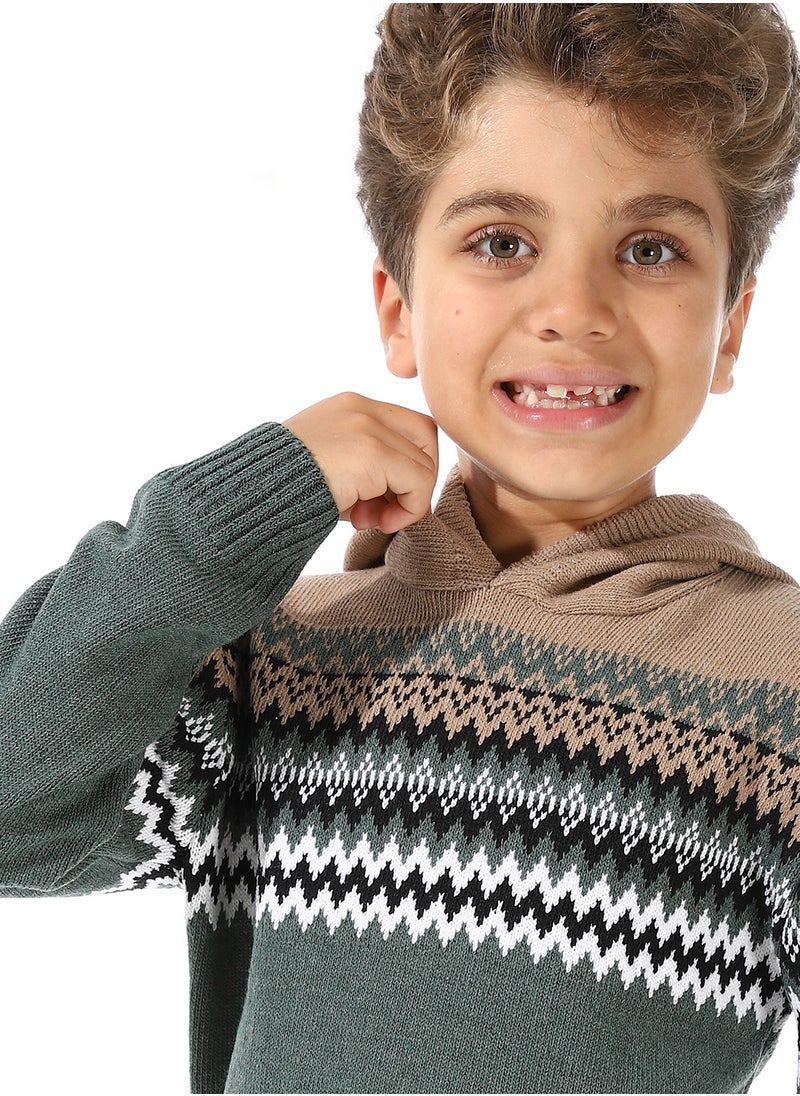 Caesar Wool Boys Pullover With Multi Design  - Image 3