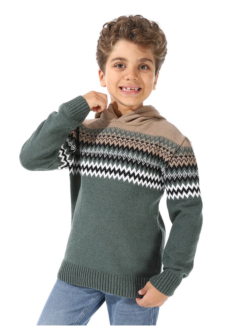 Caesar Wool Boys Pullover With Multi Design  - Image 4