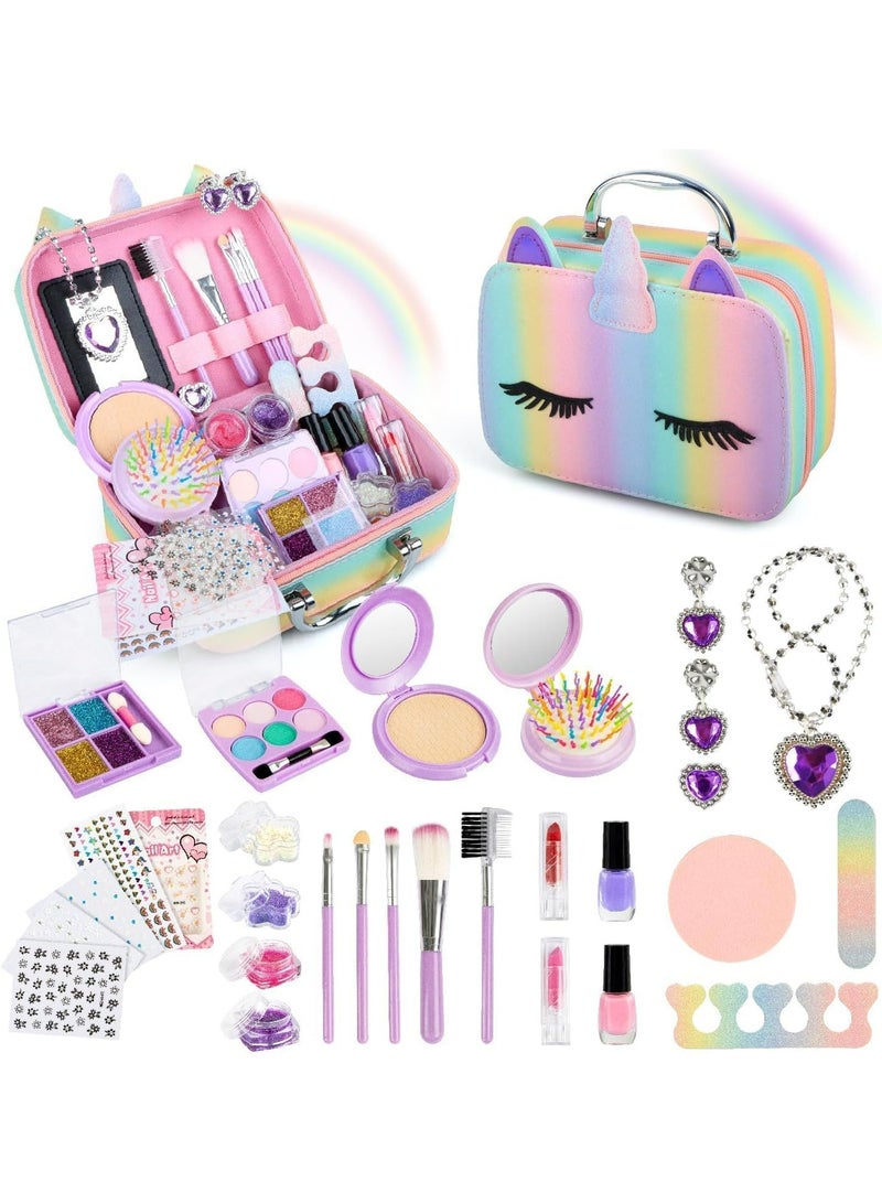 أوزيغالور مجموعة مكياج آمنة للبنات | مجموعة مكياج أميرة غير سامة مع طلاء أظافر | هدايا عيد ميلاد للأطفال aged 5-12 - Image 1