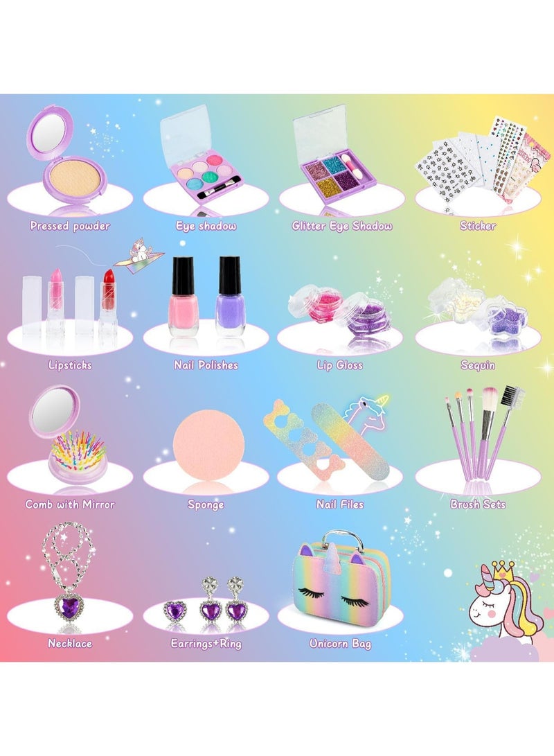 أوزيغالور مجموعة مكياج آمنة للبنات | مجموعة مكياج أميرة غير سامة مع طلاء أظافر | هدايا عيد ميلاد للأطفال aged 5-12 - Image 2