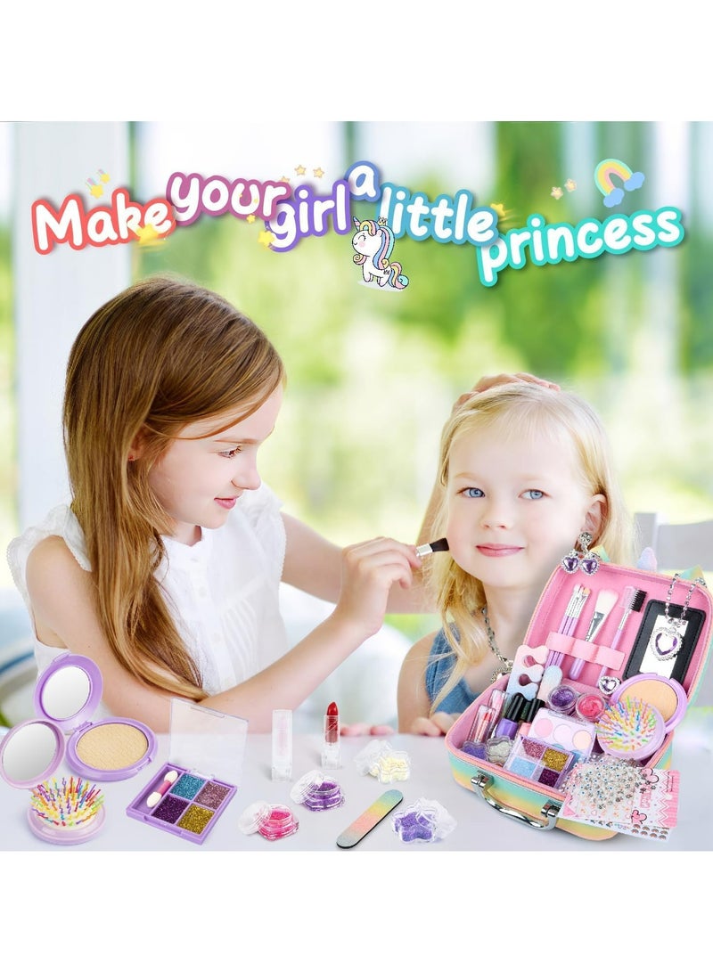 أوزيغالور مجموعة مكياج آمنة للبنات | مجموعة مكياج أميرة غير سامة مع طلاء أظافر | هدايا عيد ميلاد للأطفال aged 5-12 - Image 3