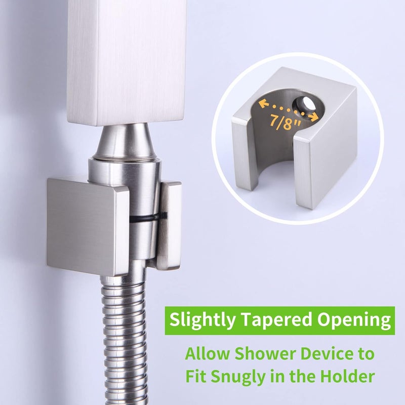 Angle Simple Handheld Shower Head Holder Angle Simple Brass Shower Handle Holder Bidet Sprayer Holder Shower Head Bracket Hand Held Shower Wand Holder Shower Arm Holder Wall Mount Brushed Nickel - Image 5