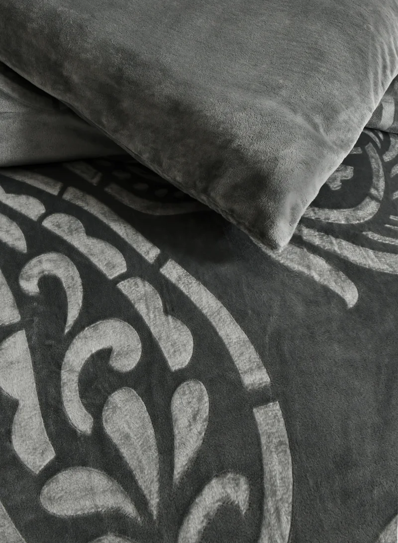 Master Home Textile Velvet Comforter Sets, 5 Pcs Single Size, Fits 120 x 200 cm Single Size Bed, With Removable Filling, Soft, Warm