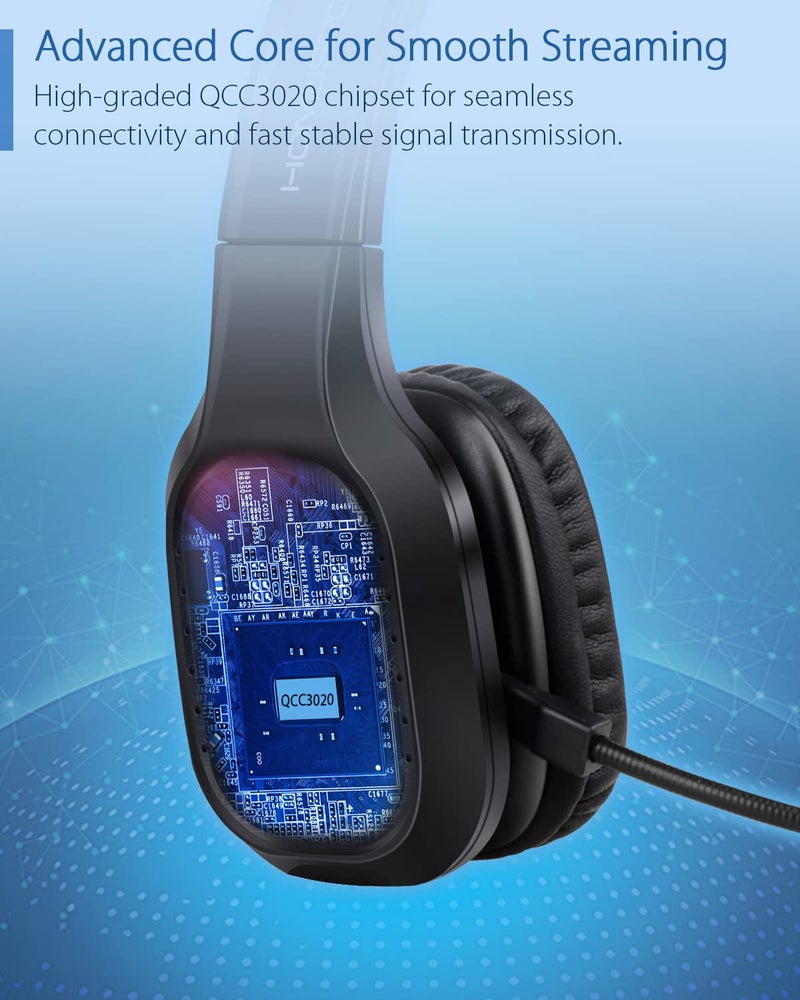 HomeSpot JM100 Trucker Bluetooth Headset with AI Noise Canceling, Wireless Headset with Rotatable Microphone and Big Mute Button, 34 Hrs Talk Time for Trucking, Home Office, Call Center - Image 3
