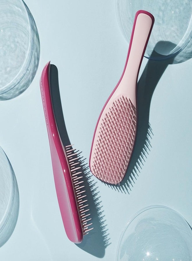 N Treck Paddle Detangler Hair Brush for Men & Women | Hair Comb for Dry & Wet Hair Styling | Flexible Bristles for Gently Glide Through Hair & Massage Scalp | Reduces Hair Damage - Pack of 1, Dark pink - Image 4