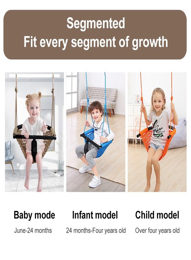 nets Tribe 2 -in- 1 Toddler Swing. Swing Seat for Kids with Adjustable Ropes, for Kids Heavy Duty Rope Play Secure Children Swings Set, for Outdoor Indoor, Backyard. Upgrade Product (Light Brown) - Image 2