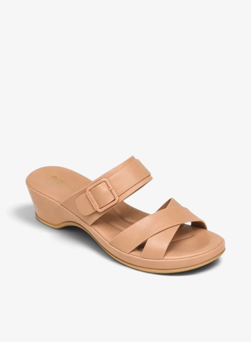 Bata Buckle Strap Comfort Wedge Sandals