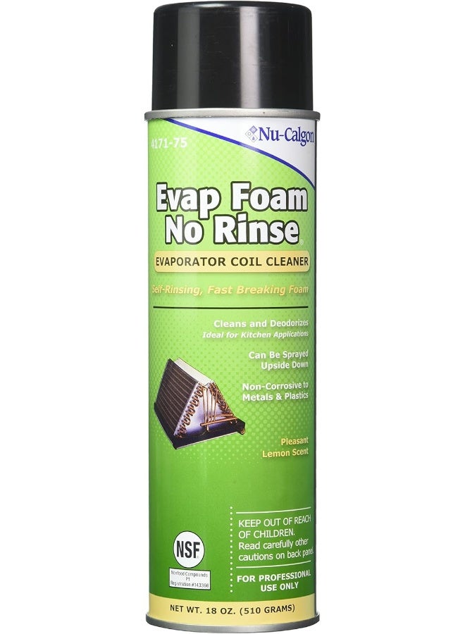 nu calgon Nu-Calgon 4171-75 Evap Foam No Rinse Evaporator Coil Cleaner, 18 oz.  - Image 1