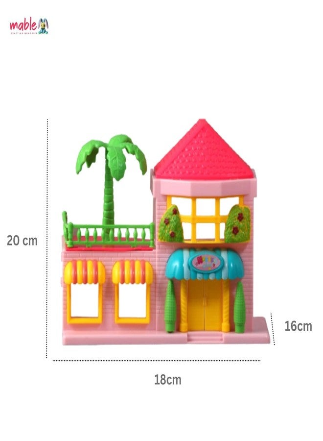 MABLE Doll House for Girls, Little Size Dollhouse Play Set for Girls, Doll House with Furniture Set for Childrens, Ideal Gift for Birthdays (Multi Color) - Image 4