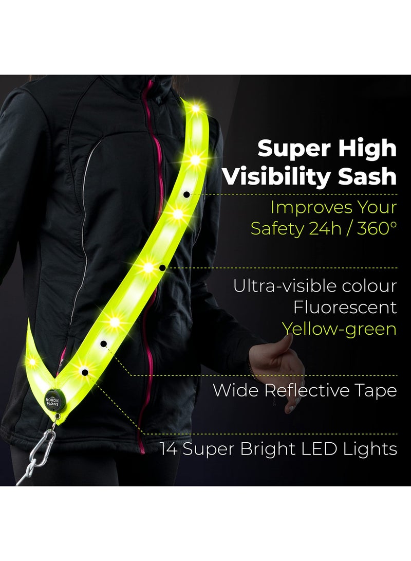 SYOSI Rechargeable LED Lighted Vest for Night Walking, Reflective Vest Nighttime Dog Walking LED Gear Night Visibility LED Reflective Vest  for Night Walking, Reflective Running Gear for Dog Walking - Image 5