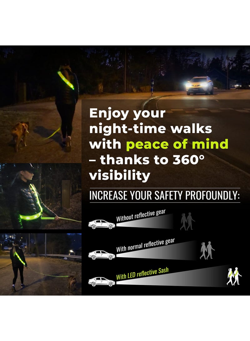 SYOSI Rechargeable LED Lighted Vest for Night Walking, Reflective Vest Nighttime Dog Walking LED Gear Night Visibility LED Reflective Vest  for Night Walking, Reflective Running Gear for Dog Walking - Image 3