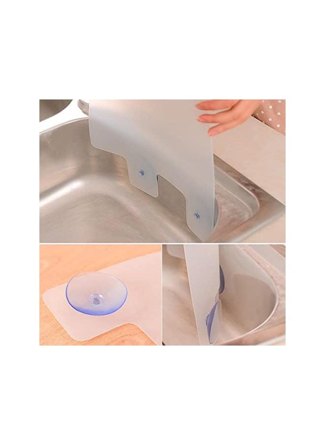 PROMASS - Anti-sink splash shield guard wall for kitchen, water splash protector, Dish Washing washroom and kitchen sink water protector with attached suckers, acr (Water Split Protection) - Image 1