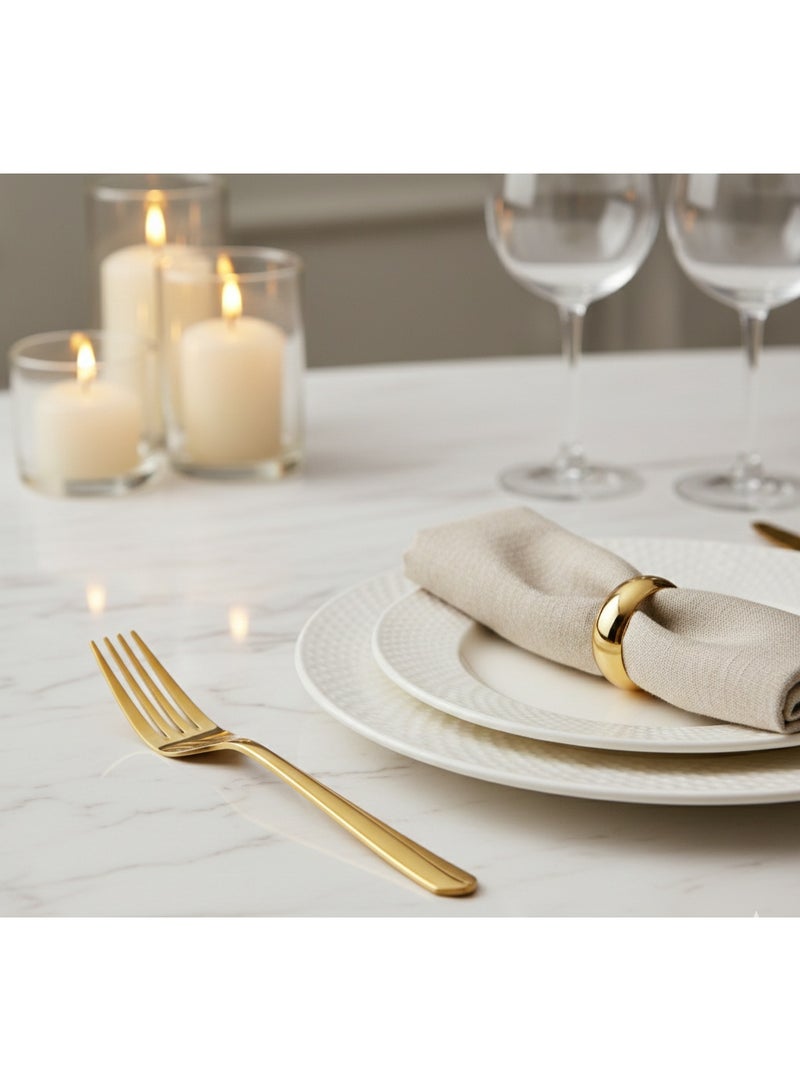 ديسينت ديسنت أورا جولد دزرت فورك سِت أوف 6 | ستينلس ستيل بي في دي جولد كتلري سِت | ميرر فينيش | بريميوم دزرت آند فروت فوركس سِت - Image 4