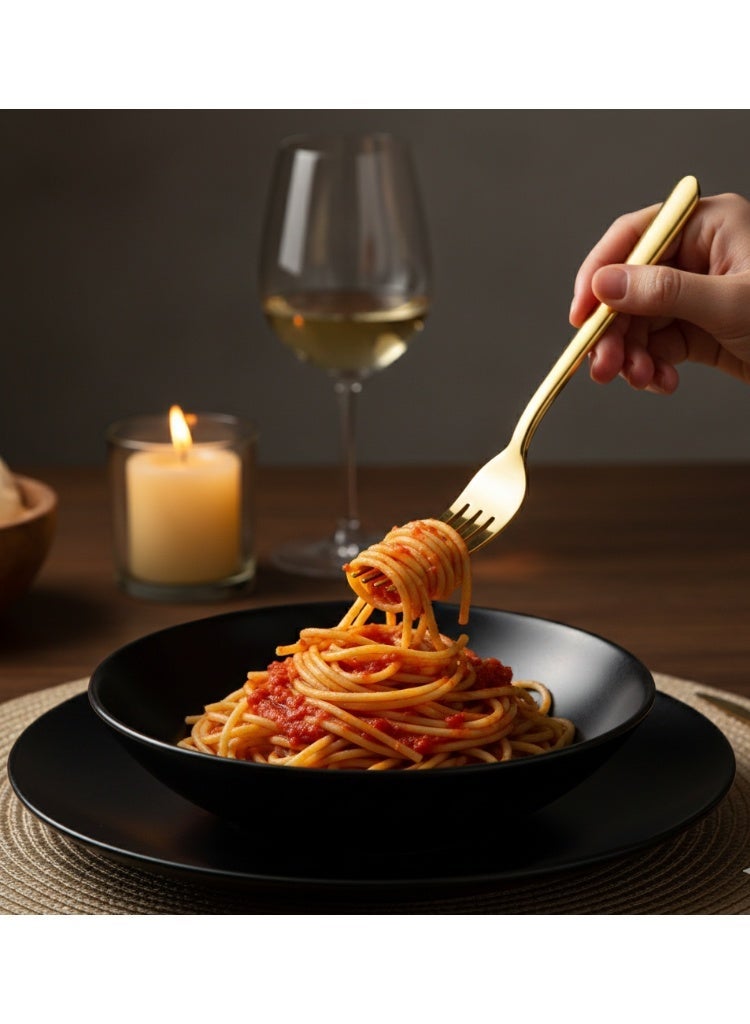 ديسينت ديسنت أورا جولد دزرت فورك سِت أوف 6 | ستينلس ستيل بي في دي جولد كتلري سِت | ميرر فينيش | بريميوم دزرت آند فروت فوركس سِت - Image 5