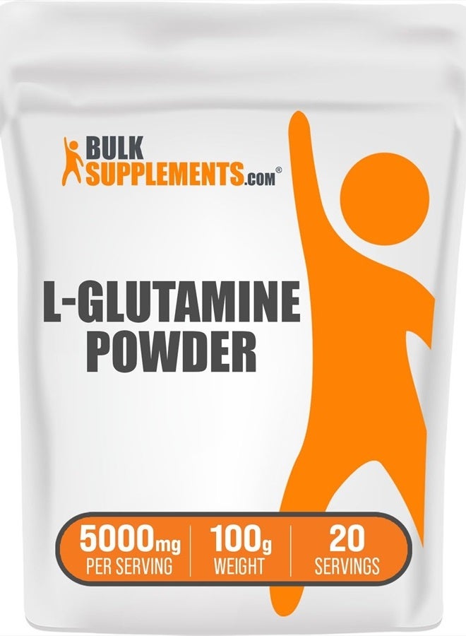 BULKSUPPLEMENTS.COM L-Glutamine Powder - Glutamine Supplement, L-Glutamine 5000mg, L Glutamine Powder - Unflavored & Gluten Free, 5000mg per Serving, 100g (3.5 oz) (Pack of 1)  - Image 1