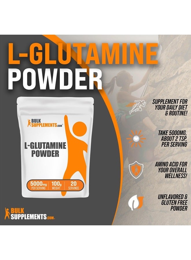 BULKSUPPLEMENTS.COM L-Glutamine Powder - Glutamine Supplement, L-Glutamine 5000mg, L Glutamine Powder - Unflavored & Gluten Free, 5000mg per Serving, 100g (3.5 oz) (Pack of 1)  - Image 3