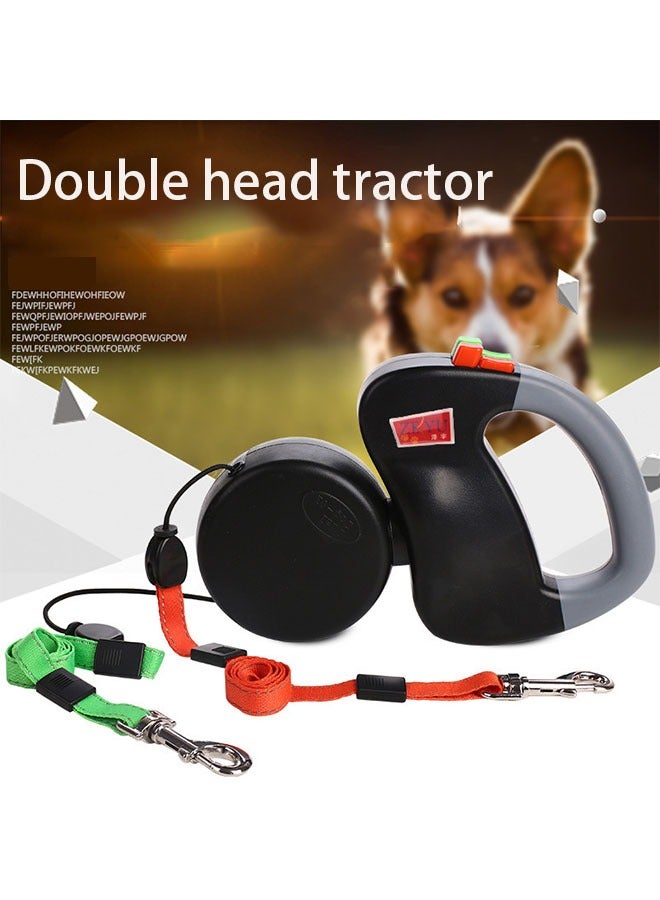 Double-ended traction rope, double dog chain, one-to-two anti-entanglement dog rope, dog traction rope, automatic retractable - Image 2