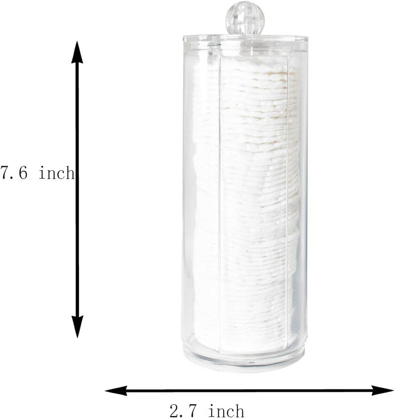 KASTWAVE Cotton Pad Jar Creative Transparent Make up Organizers Round Cosmetic Storage Dispenser Container Cotton Swab Holder for Women - Image 5
