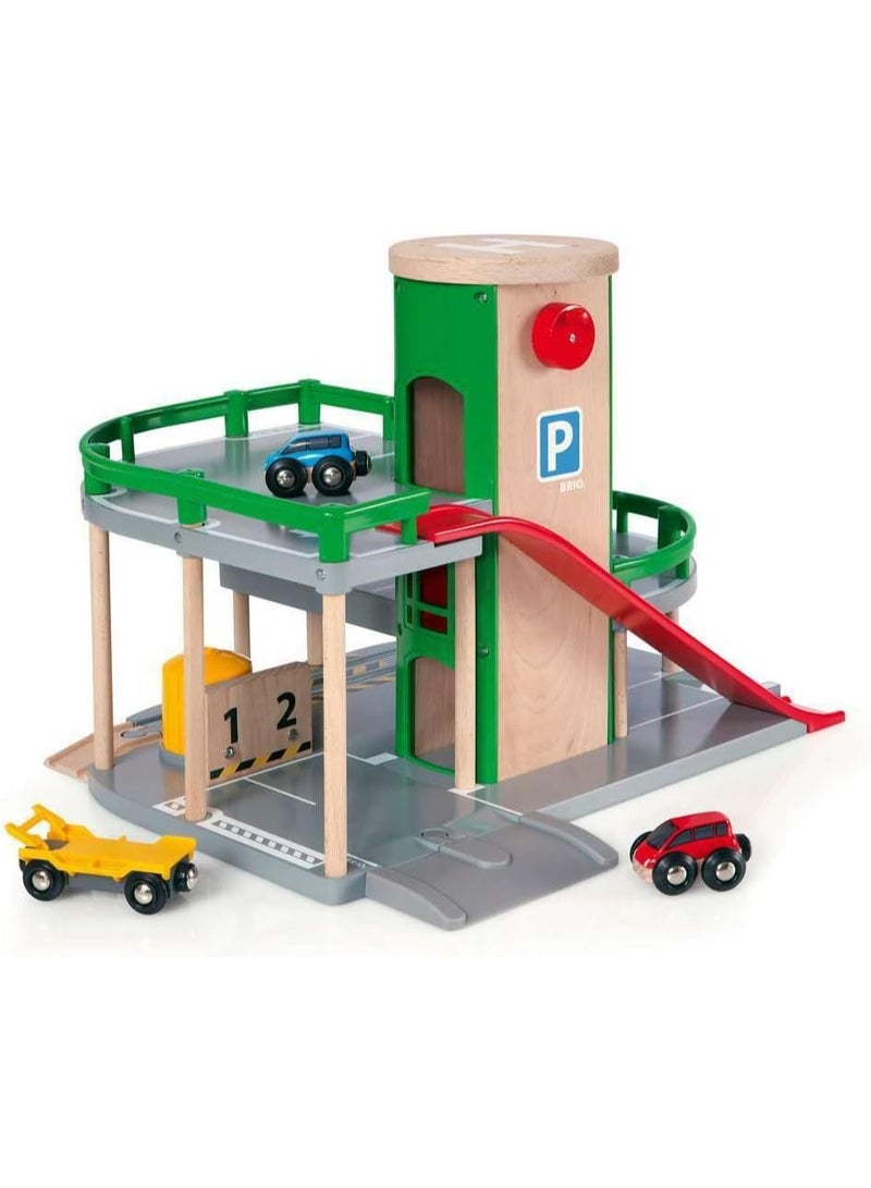 BRIO World 33204 Parking Garage - Ultimate Toy Train Accessory | Interactive Play | Compatible with All BRIO Train Sets | FSC Certified Wood Material | Ideal for Kids Age 3 and Up - Image 3