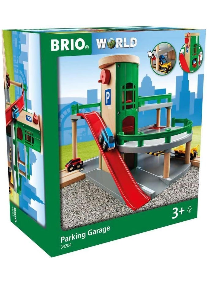 BRIO World 33204 Parking Garage - Ultimate Toy Train Accessory | Interactive Play | Compatible with All BRIO Train Sets | FSC Certified Wood Material | Ideal for Kids Age 3 and Up - Image 1