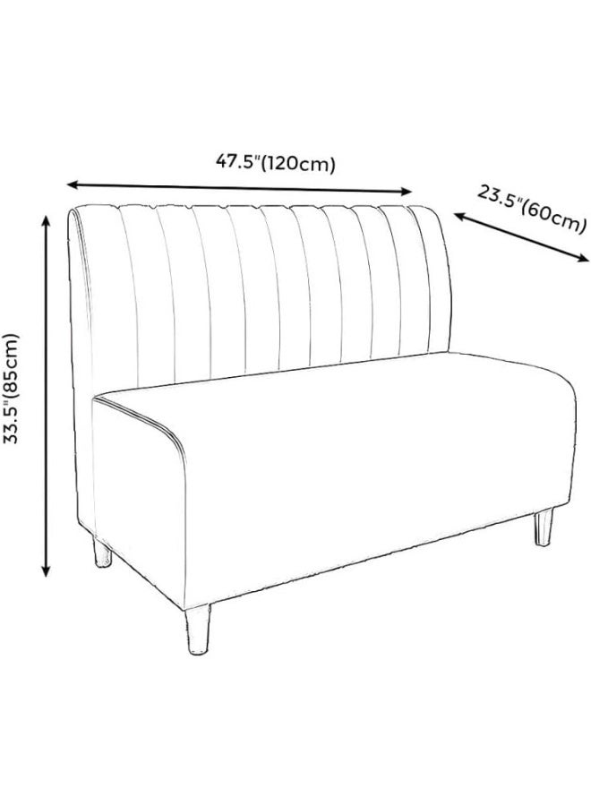 Ripple FURNITURE UAE Homes 2-Seater Armless Sofa with Sewn Pillow Back, Yellow - Image 2