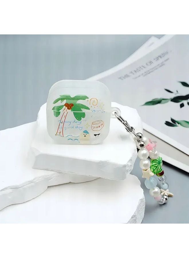 Coconut Tree Doodle Puppy Earphone Case With Chain For Pods Pro 2 Protective Cover - Image 5