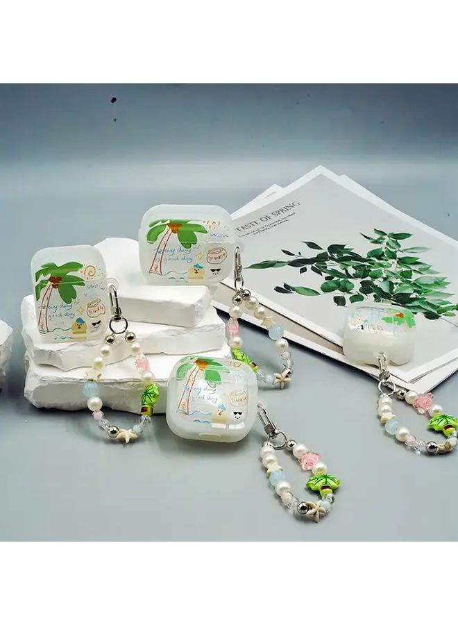 Coconut Tree Doodle Puppy Earphone Case With Chain For Pods Pro 2 Protective Cover - Image 2