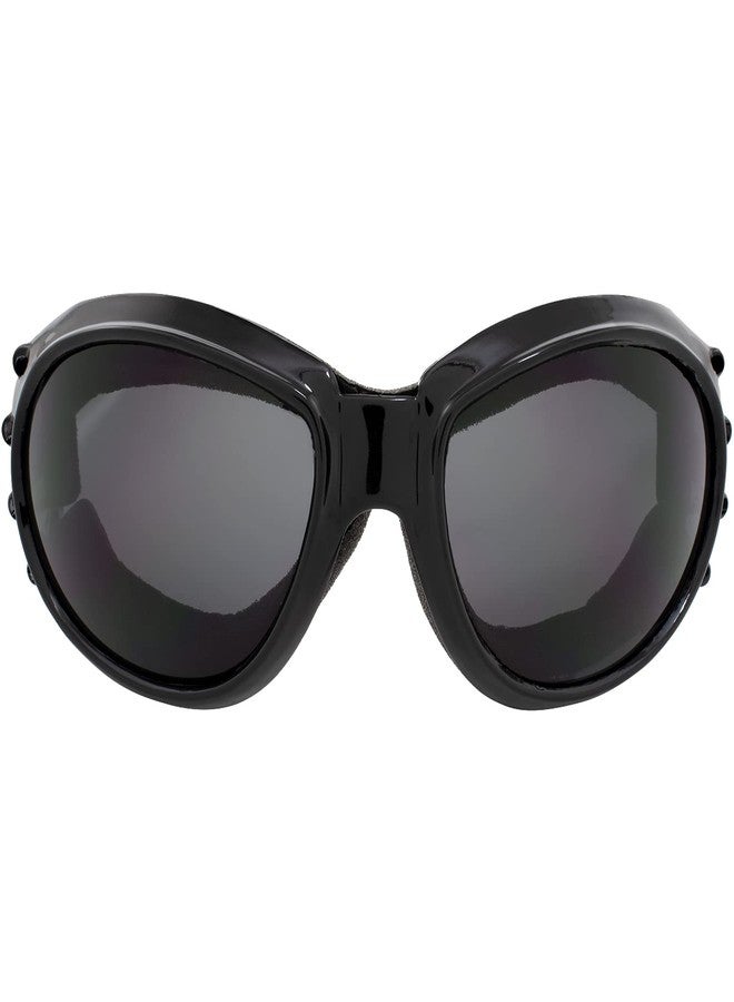 Birdz Eyewear Eagle Padded Motorcycle Safety Goggles 2 Pairs Black Frame w/Clear & Polarized Smoke Lenses, Day and Night Goggles - Image 3
