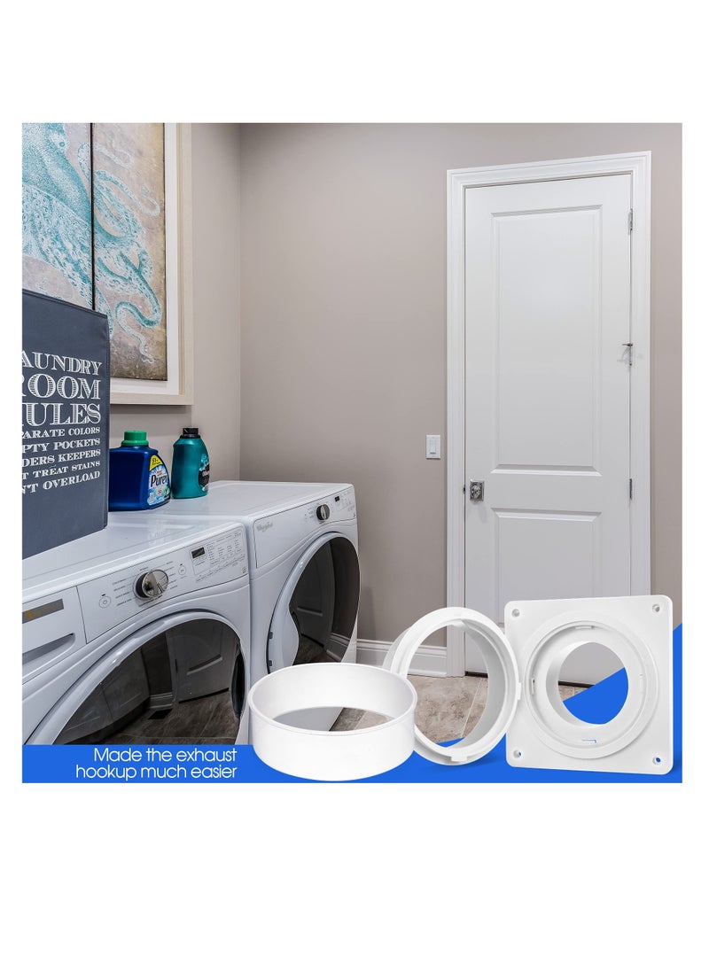 SYOSI - Dryer Vent Wall Plate Adapter 7x7 inch Snap to Vent Dryer Dock Connector Kit Tighter and Reliable Hose Connect Upgrade Clear Airtight Gasket Easy to Install for Cleaning and Maintenance 1 Set - Image 1