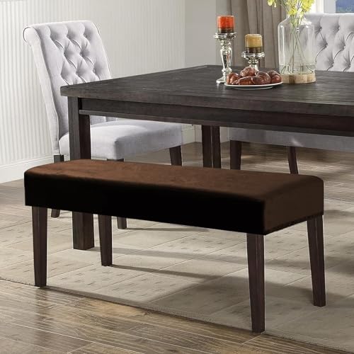 HOKIPO Elastic Dining Bench Cover, Brown(AR-4800-BR) - Image 2