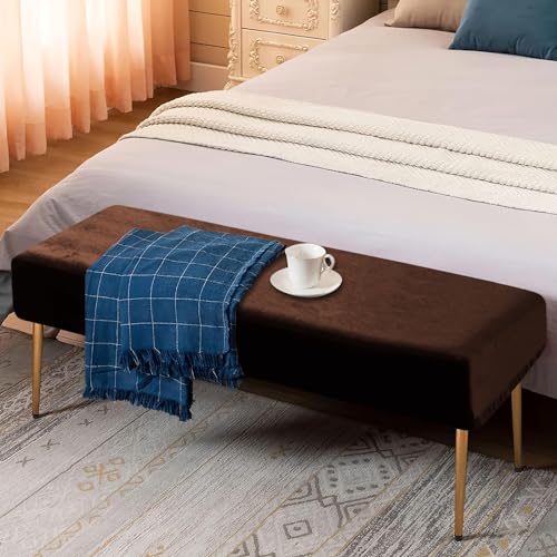 HOKIPO Elastic Dining Bench Cover, Brown(AR-4800-BR) - Image 3