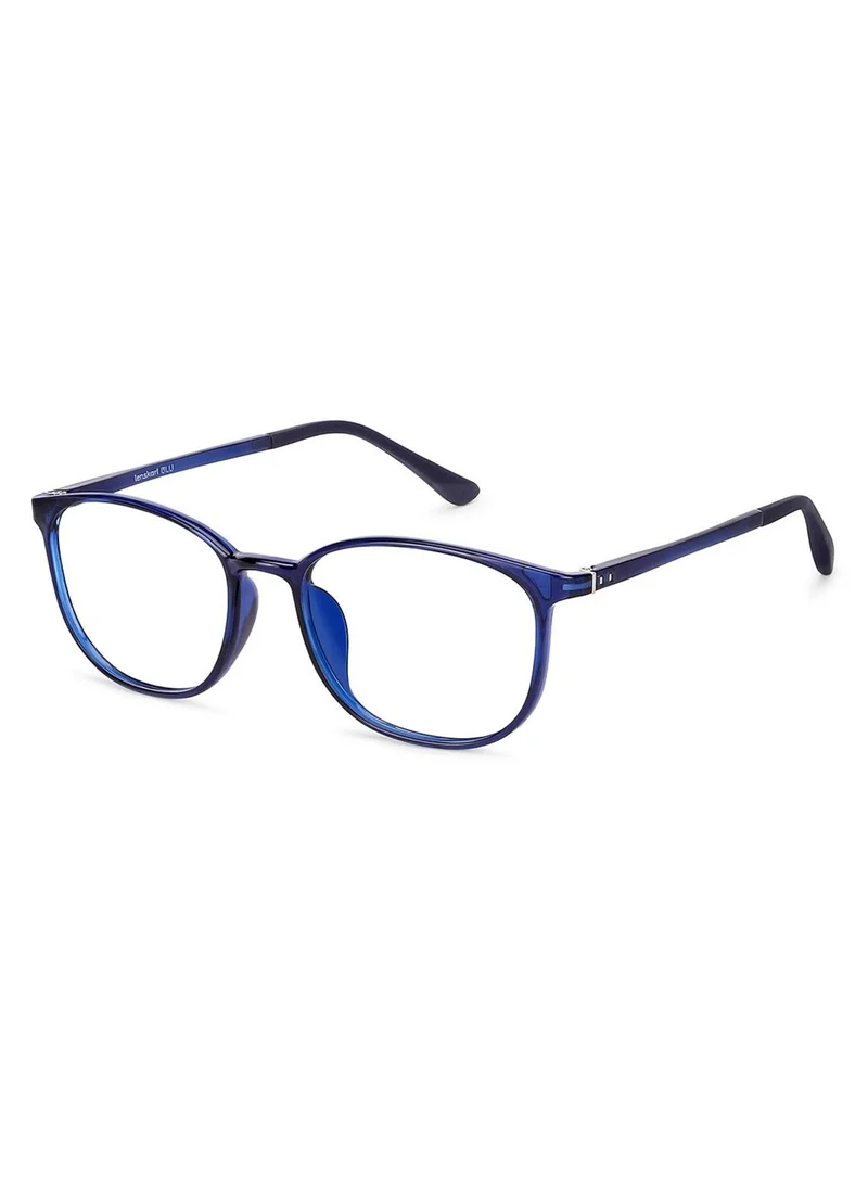 لينسكارت بلو LENSKART BLU | Zero Power Blue Cut Computer Glasses | Anti Glare, Lightweight &amp; Blocks Harmful Rays | UV Protection Specs | Men &amp; Women | Medium | LB E13528