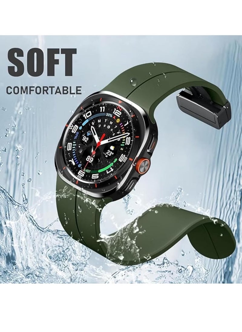 ELTRAZONE Magnetic Band for Samsung Galaxy Watch 7 Ultra 2024 Strap – Magnetic D-Buckle Replacement Band, No Gap Silicone Sports Strap for Men & Women – Durable, Comfortable, Secure Fit - Image 3