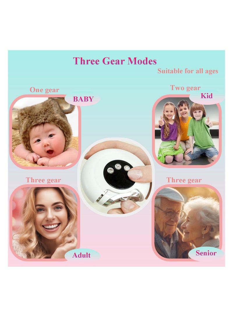 general Electric Nail Clippers, 3-in-1 Automatic Nail Clippers with Light and 3 Speed, Waste Storage Design, Rechargeable Safety Trimmer for Baby, Kids, Adults, Seniors - Image 3