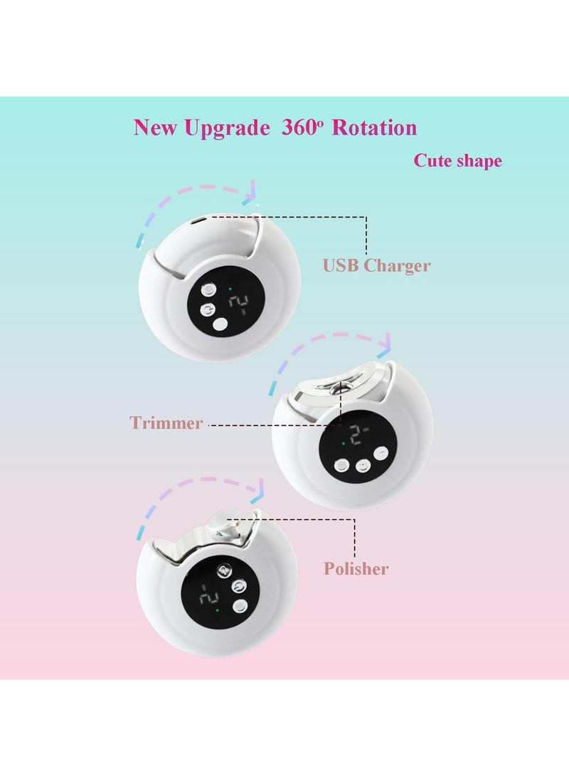 general Electric Nail Clippers, 3-in-1 Automatic Nail Clippers with Light and 3 Speed, Waste Storage Design, Rechargeable Safety Trimmer for Baby, Kids, Adults, Seniors - Image 4