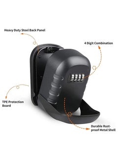 SYOSI Key Safe Lock Box for Outside, Secure Wall Mounted Key Safe Lock Box with 4-Digit Combination Code, Includes Mounting Kit and Waterproof Cover - Outdoor House Key Storage Box  - Image 2